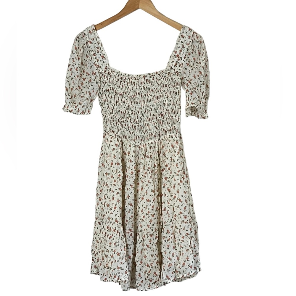 Mine | Floral smocked short sleeve romantic dress size medium